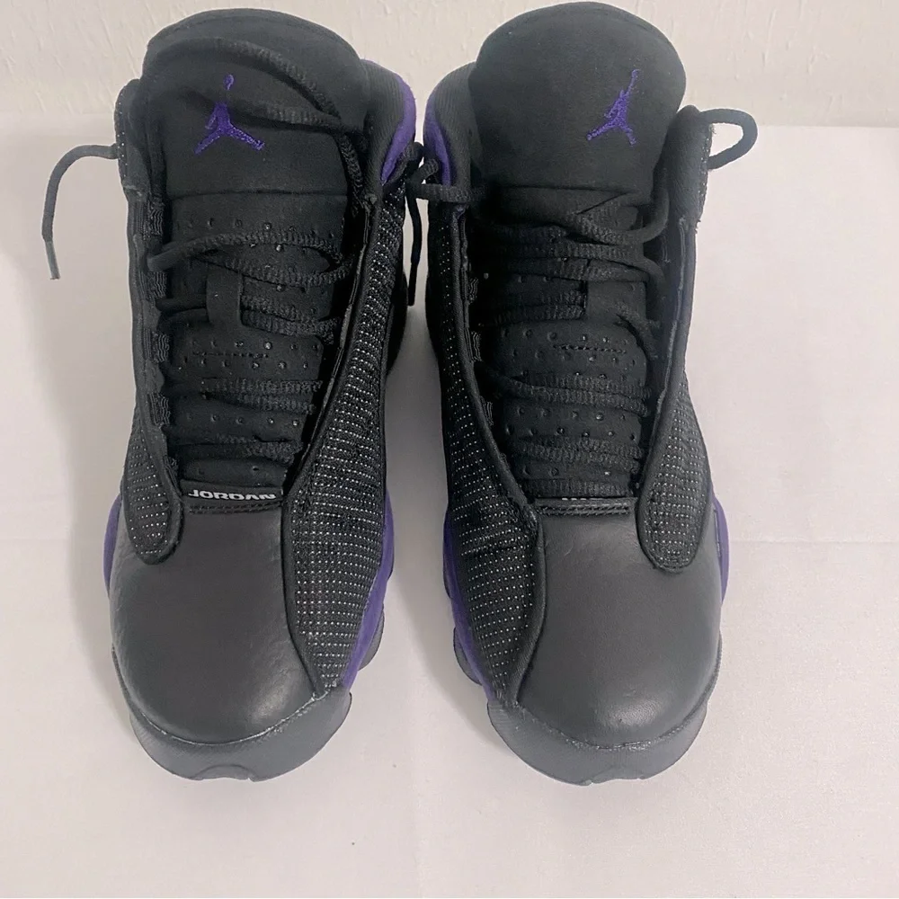 Jordan Air 13 Retro GS Black Court Purple Size 4.5Y/Womens 6 884129-015 NWB